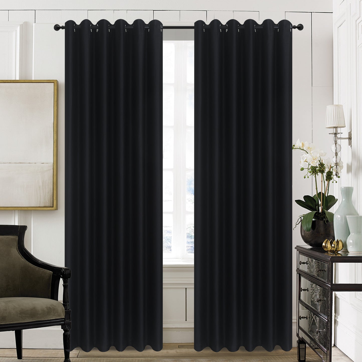 The Local Mart ROOEE Insulated Heavy Thick Blackout Curtains Eyelet Ring