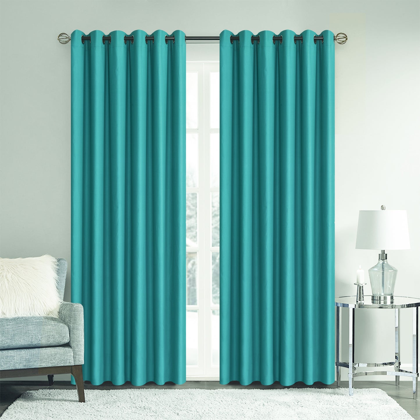 The Local Mart ROOEE Insulated Heavy Thick Blackout Curtains Eyelet Ring