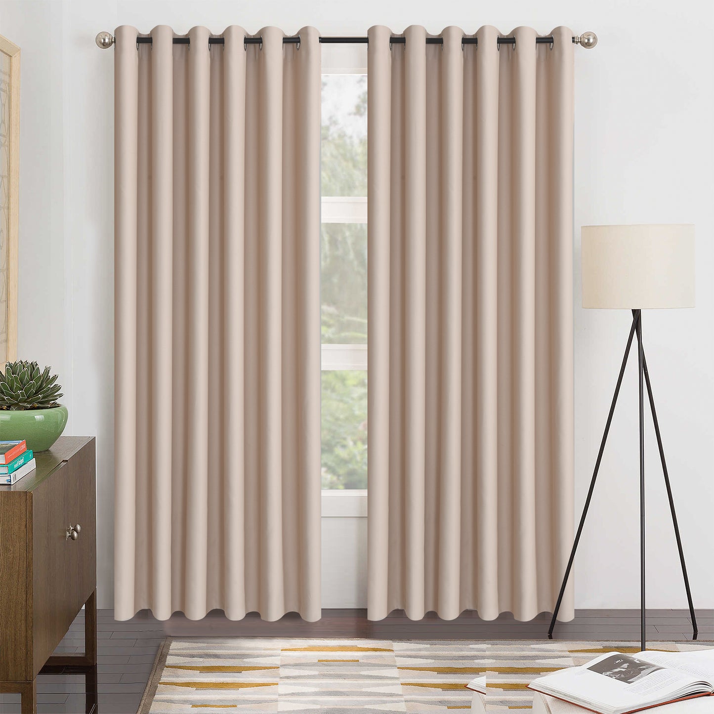 The Local Mart ROOEE Insulated Heavy Thick Blackout Curtains Eyelet Ring