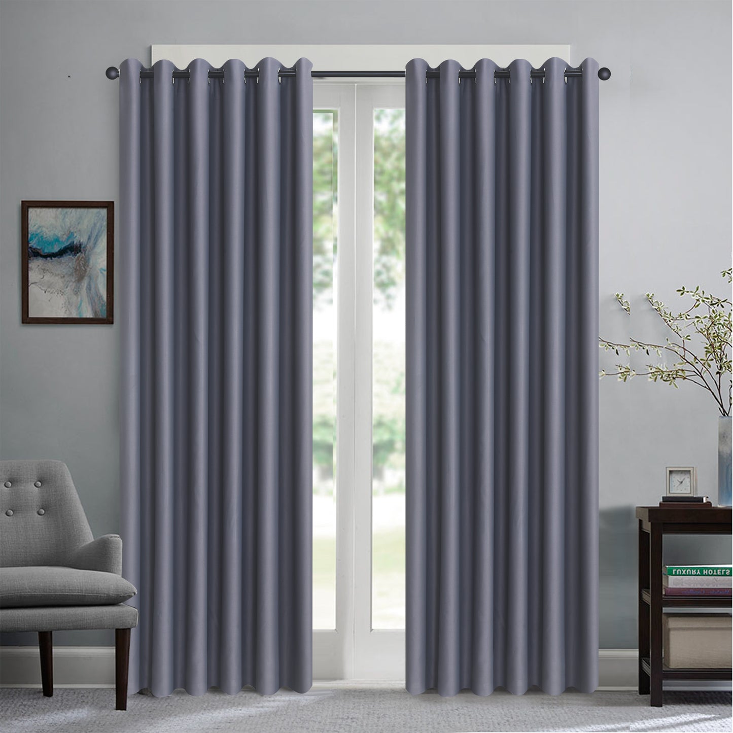 The Local Mart ROOEE Insulated Heavy Thick Blackout Curtains Eyelet Ring