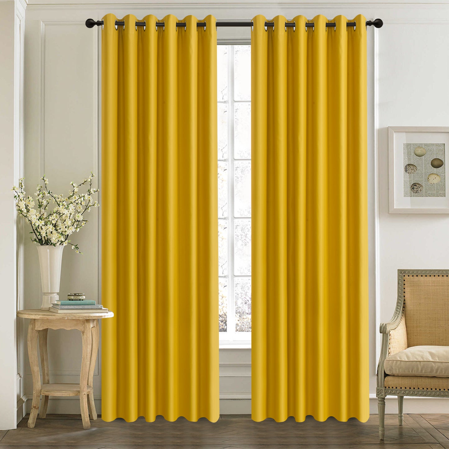 The Local Mart ROOEE Insulated Heavy Thick Blackout Curtains Eyelet Ring