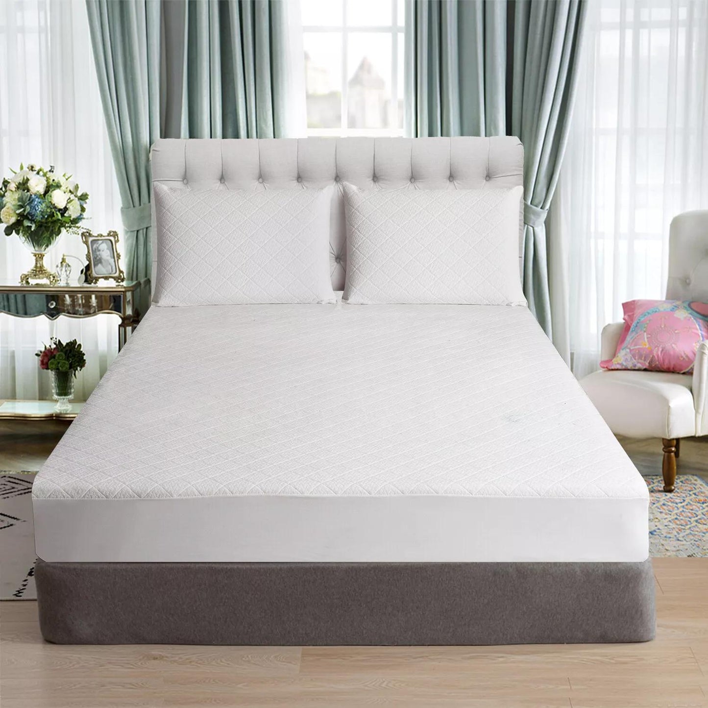 The Local Mart Luxury Waterproof Mattress Protector 30cm Deep BAMBOO Fitted Sheet Mattress cover